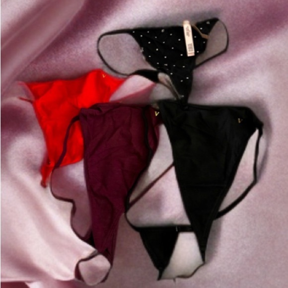 New Victoria Secret Women’s Thong Panties Set of 4 - Picture 1 of 7